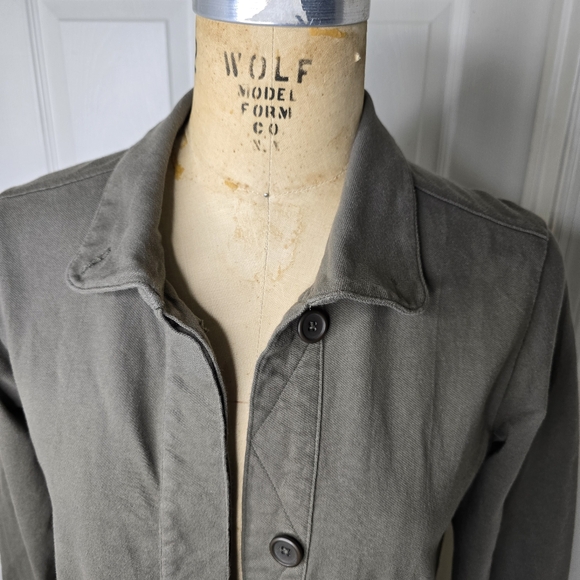 James Perse womens olive cotton LIGTH jacket button front L - Picture 3 of 14